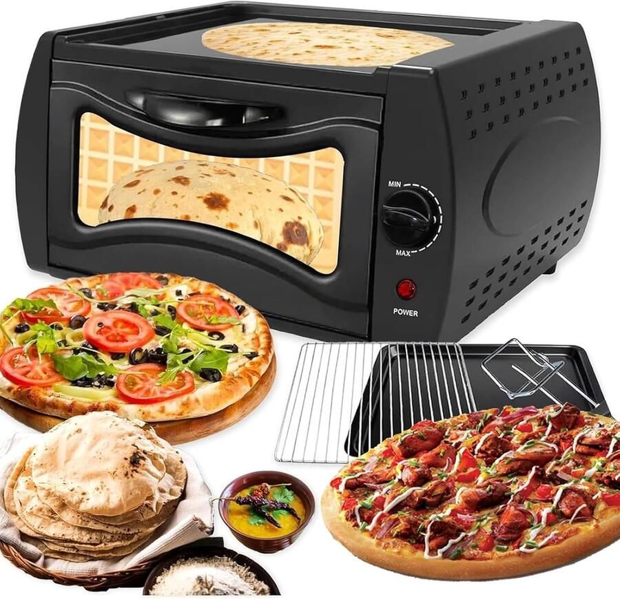 Elektrische Pizza Oven Tandoor Keukenmachine Brood & Pizza Bakken Compact Aanrecht Model 15 Liter Capaciteit