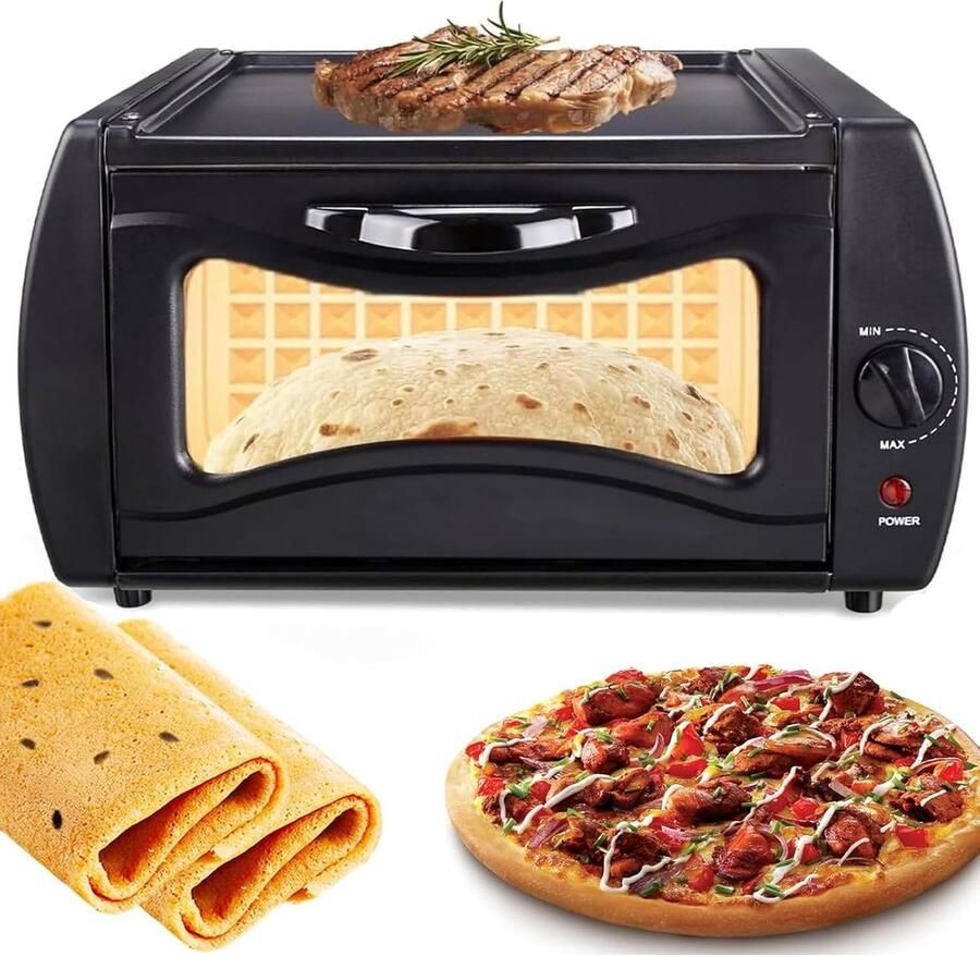 Elektrische Pizza Oven Tandoor Oven Thuis Pizza Bakken Dubbele Kookruimte 15 Liter Zwart