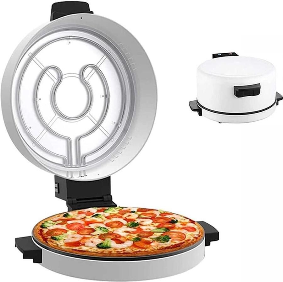Elektrische Pizzamaker Dubbelzijdige Grill Snelle Maaltijden Anti-aanbak Kookplaat 30cm Diameter Zwart