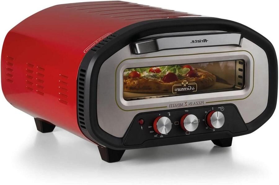 Elektrische Pizzamaker Oven voor Pizza Thuis Pizza Bakken Vuurvaste Steen 2200 Watt Rood