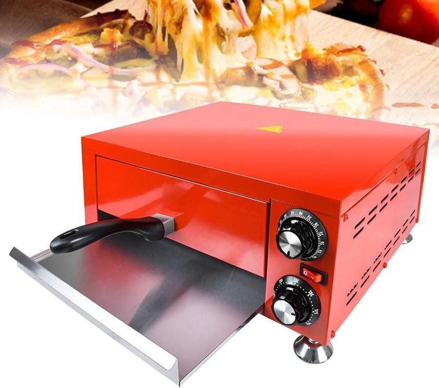 Elektrische Pizzaoven Aanrecht Oven Lekkere Pizza's Dubbele Verwarming 30 cm Pizza Rood