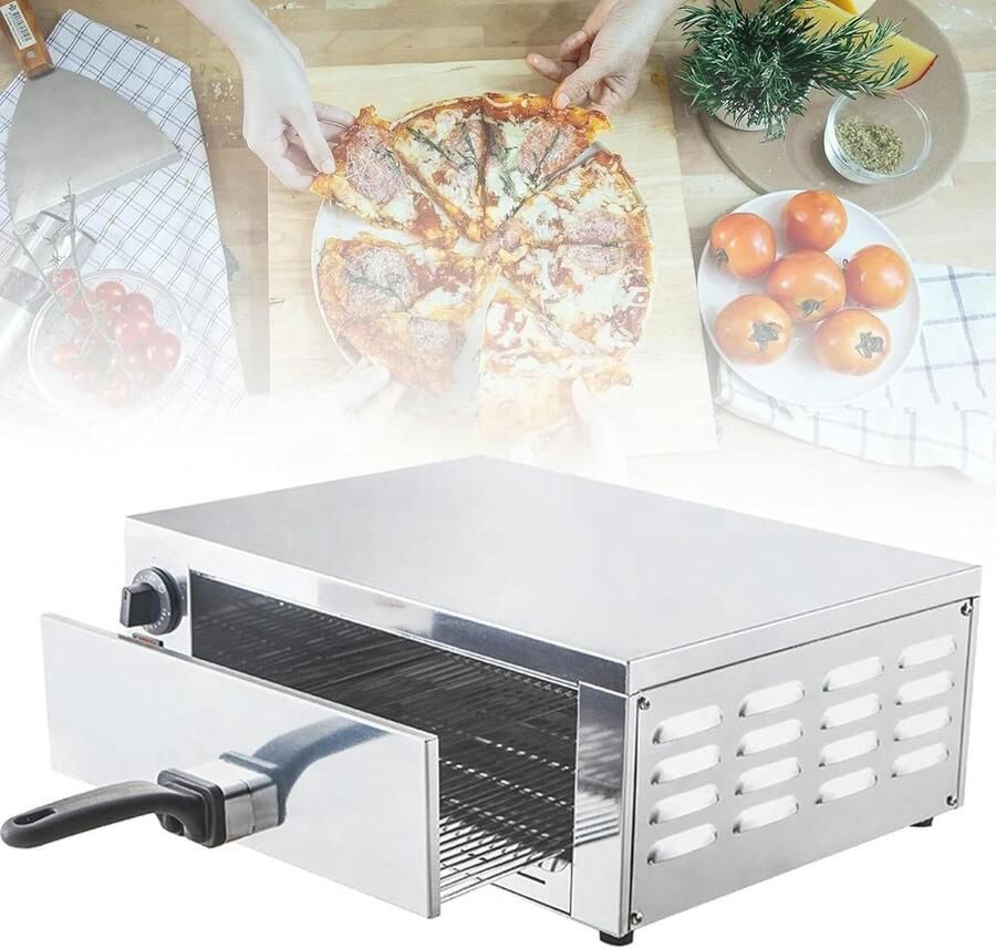 Elektrische Pizzaoven Aanrecht Oven Professioneel Bakken Gelijkmatige Verwarming 30 cm Steen Roestvrij Staal