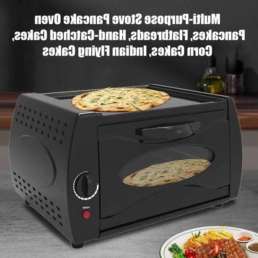 Elektrische Pizzaoven Bakoven Thuis Koken Dubbele Capaciteit 39x30x22cm Zwart