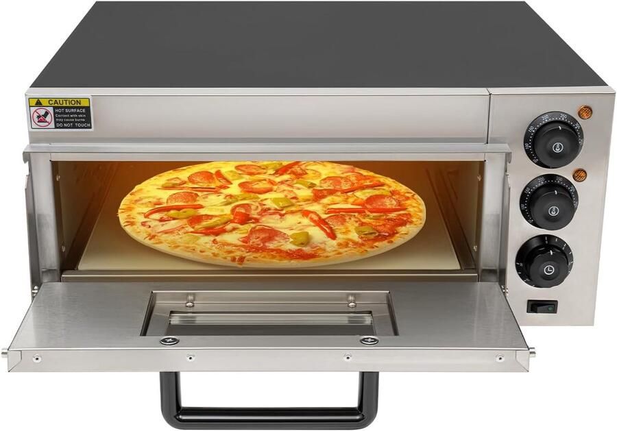 Elektrische Pizzaoven Keukenoven Broodbakker Thuis Bakken 20 Liter Capaciteit 475 x 57 x 275 cm Zilver