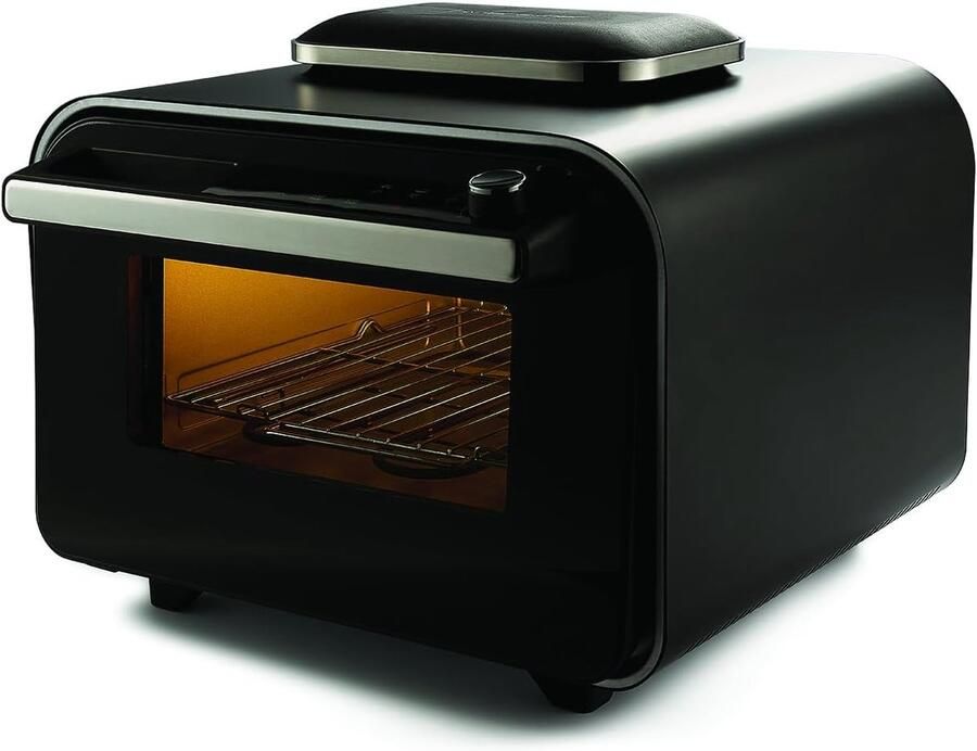 Elektrische Pizzaoven met Airfryer Binnen en buiten gebruik Hoge temperatuur tot 400°C 20L capaciteit 37x45x50cm