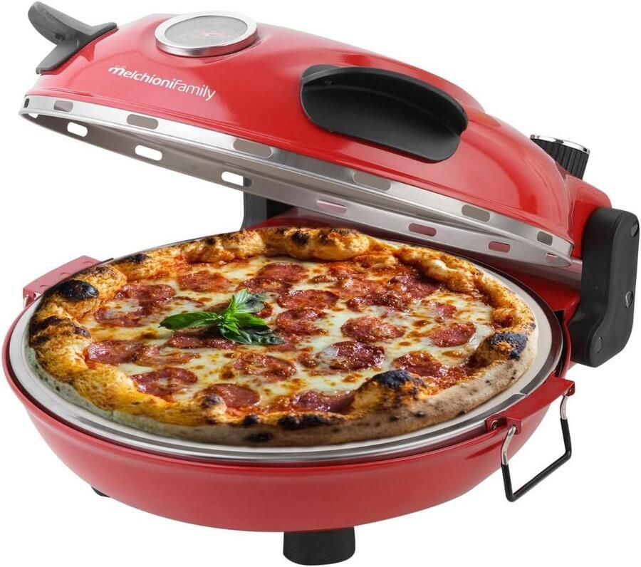 Elektrische Pizzaoven met Vuurvaste Steen tot 400°C en Accessoires