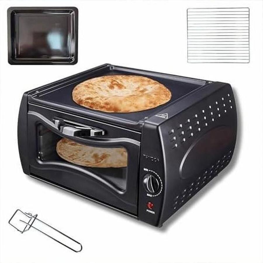 Elektrische Pizzaoven Mini Oven Thuis Bakken Hoge Temperatuur Simulatie 15 Liter Zwart