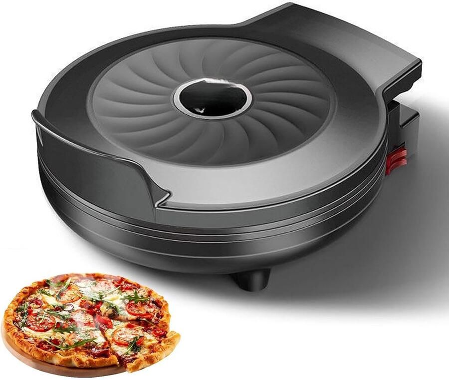 Elektrische Pizzaoven Pannenkoekenmaker Keuken Gebruik Onafhankelijke Temperatuurregeling Zwart