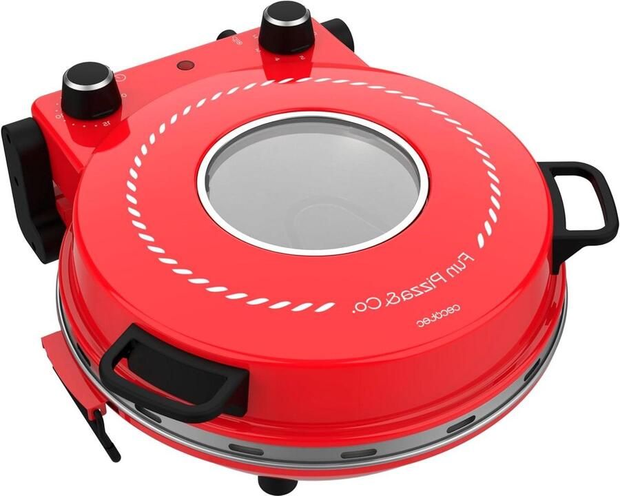 Elektrische pizzaoven Pizza maker Ambachtelijk bakken Tot 400 graden 35.5 x 34.5 cm Rood