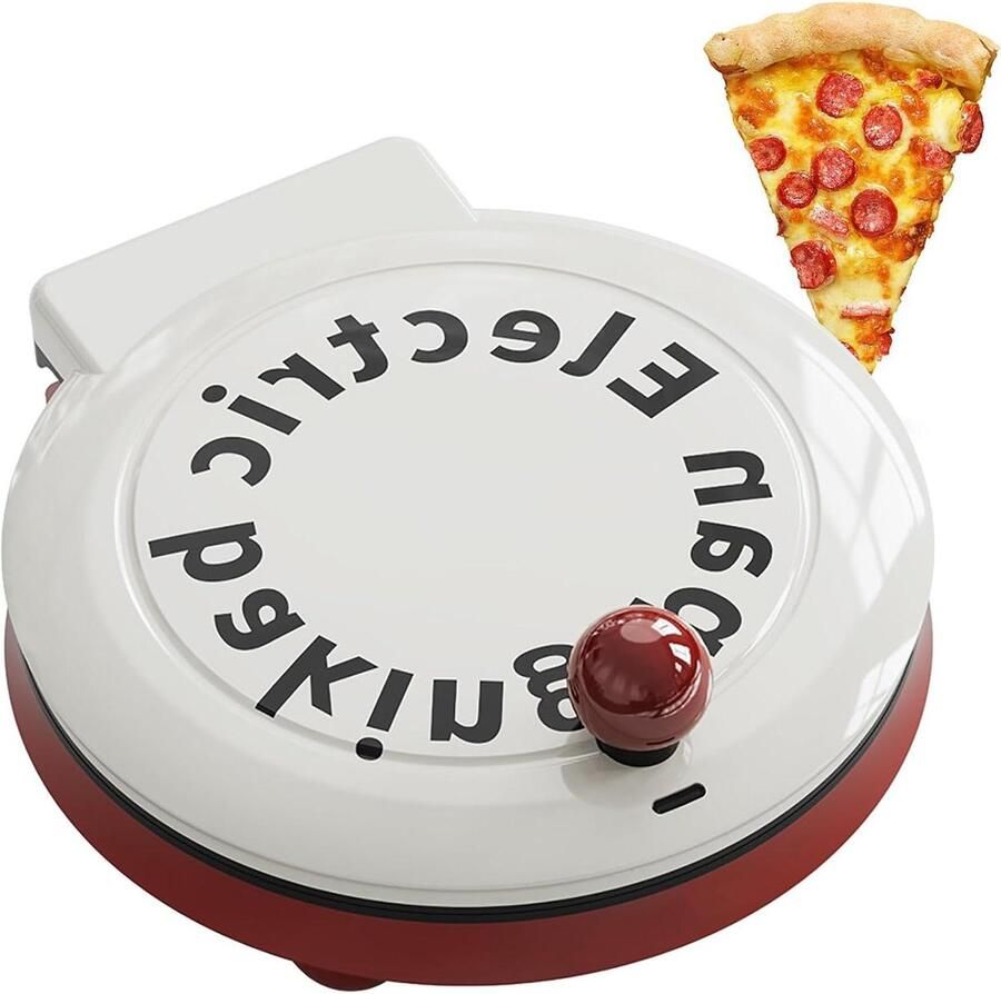Elektrische Pizzaoven Pizza Maker Snelle Maaltijden Dubbelzijdige Verwarming 25 cm Zwart