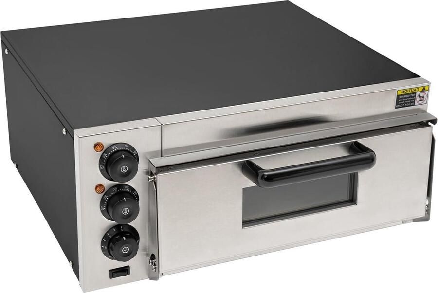 Elektrische Pizzaoven Pizza Maker Thuis Bakken Dubbele Temperatuurregeling 20 Liter Zwart Zilver