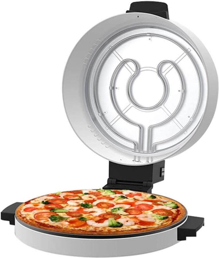 Elektrische Pizzaoven Pizza Maker Thuis Pizza Bakken Antiaanbaklaag 38cm Breed Zwart