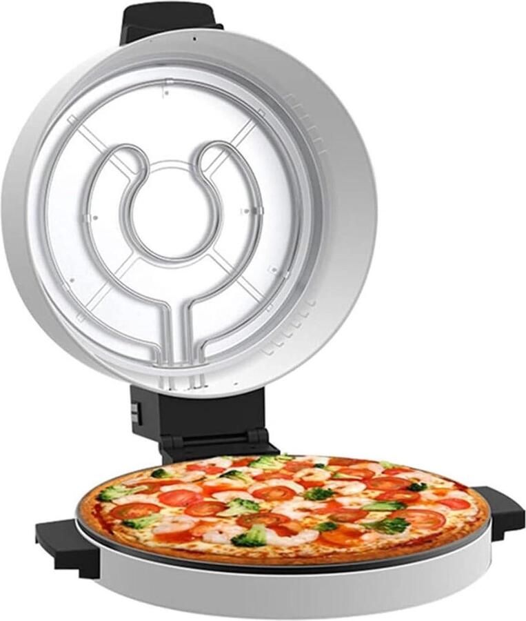Elektrische Pizzaoven Pizzamachine Broodbakmachine Thuis Pizza Bakken Antislipbodem 30CM Zilver