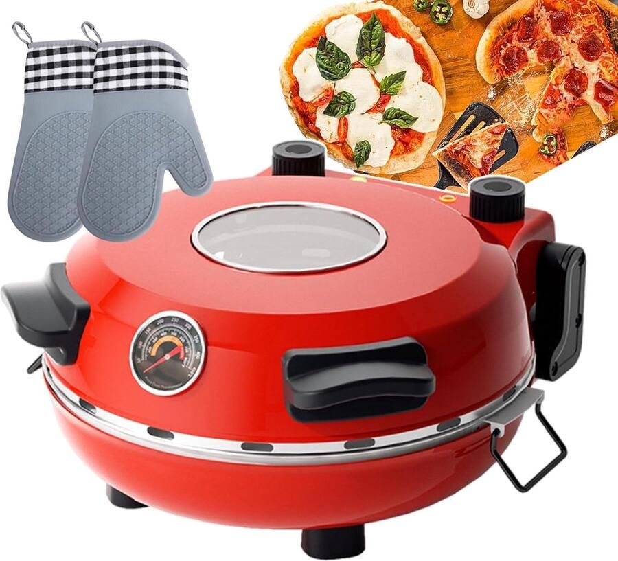Elektrische Pizza Oven Mini Brood Maker Thuis Pizza Bakken Instelbare Temperatuur Timer 31 cm Plaat
