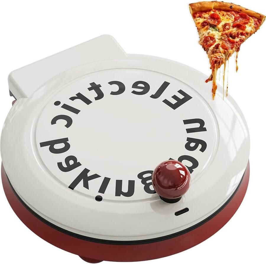 Elektrische Pizzaoven Pizzamaker Koekenpan Binnen Koken Dubbelzijdig Verwarmingselement 23 cm Zwart