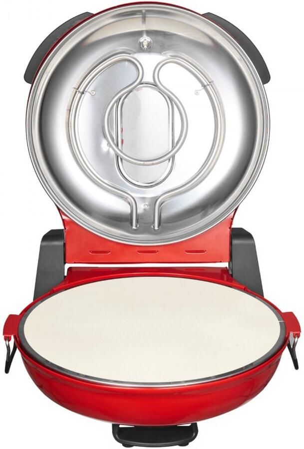 Elektrische Pizzaoven Rood 1200 W Vermogen 31 5 cm Pizzasteen 5-Traps Temperatuurregeling Voor Thuisgebruik En Aanrecht