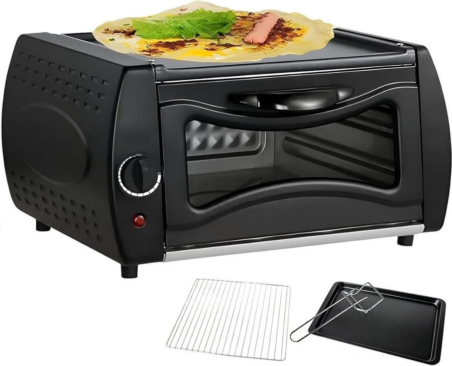Elektrische Pizzaoven Tandooroven Broodbakmachine Thuis Bakken en Grillen 2100W Snel Verwarmend 15L Capaciteit Zwart - Foto 1