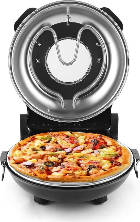 Elektrische pizzaoven voor aanrecht met keramische plattegrond en 400 graden hitte