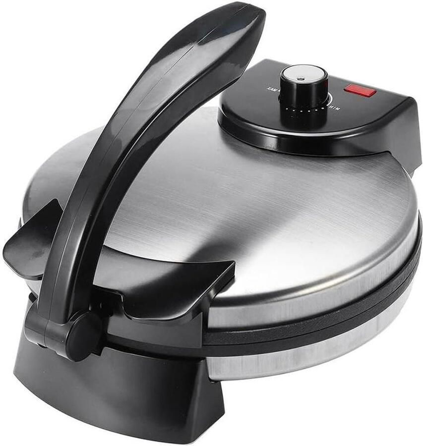 Elektrische Pizzapan Bakplaat Gelijkmatig Bakken Instelbare Temperatuur 32cm Diameter Zwart
