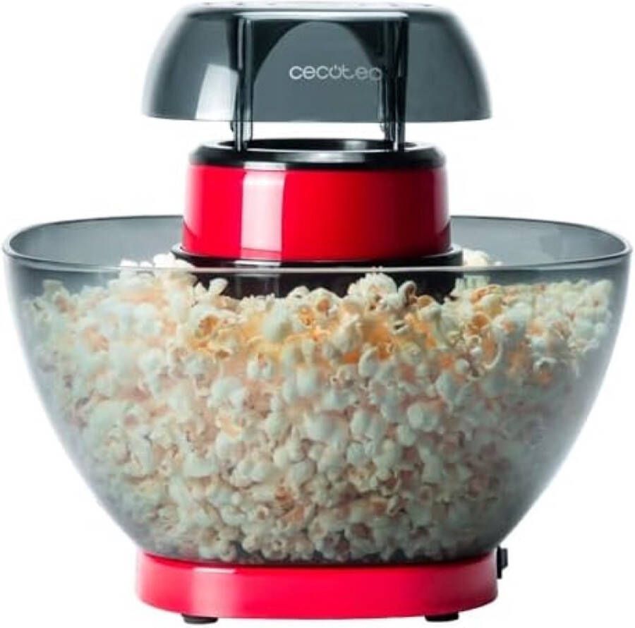 Elektrische Popcornmachine Fun&Taste P'Corn Easy. Popcornmaker 1200 W Luchtinjectiesysteem Verwijderbare Kom Antiaanbakbare en Verwijderbare Deksel Compact Ontwerp