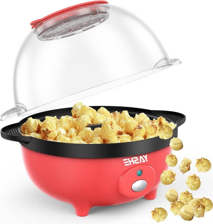 Elektrische popcornmachine met roerfunctie 650 W 3 liter capaciteit antiaanbaklaag