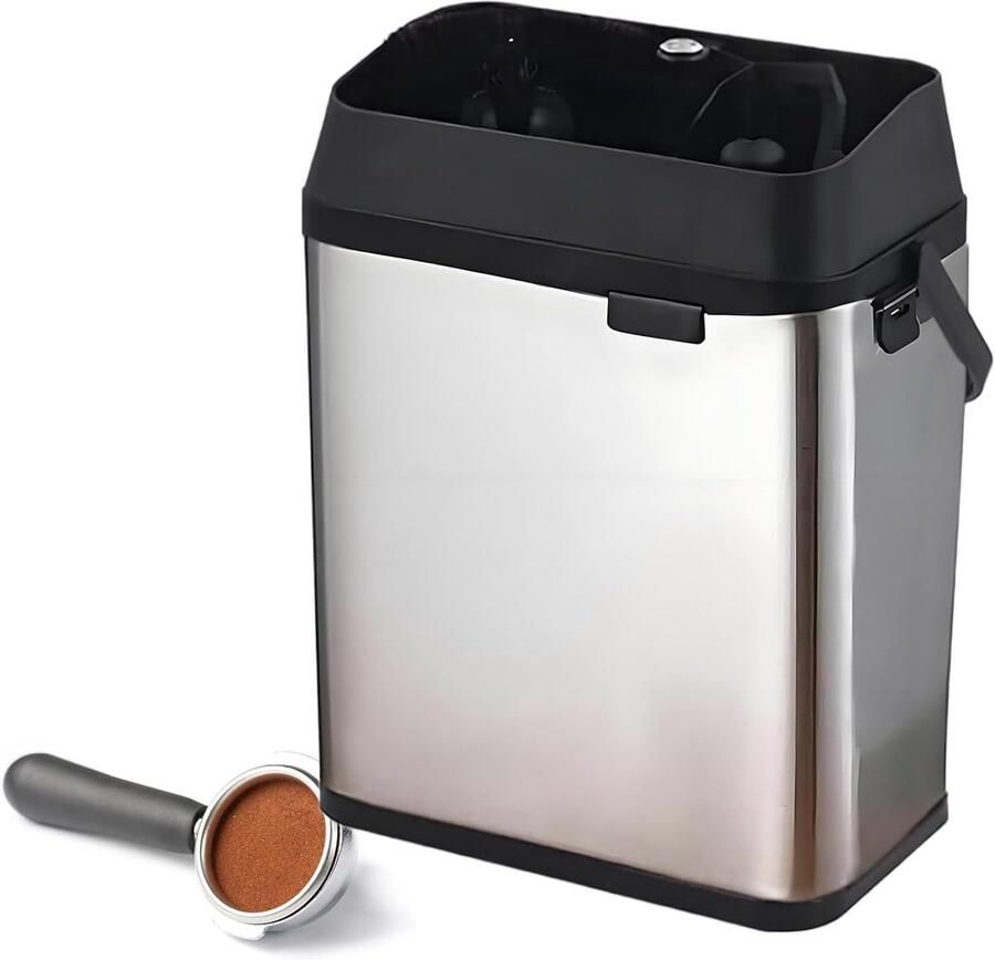 Elektrische Portafilterreiniger Koffiedik Verwijderaar Espresso Reinigen Automatische Klopfunctie 58 mm Kopdiameter Zilver