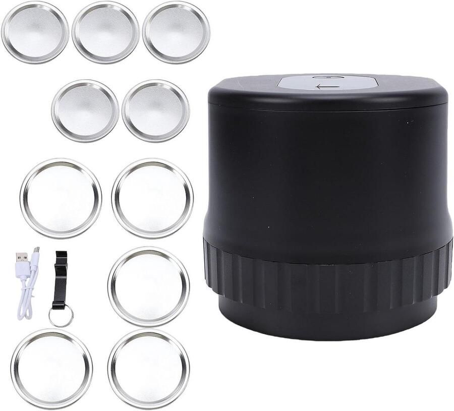 Elektrische Pot Vacumeermachine Draagbare Vacumeermachine Voedsel Bewaren Snel Luchtdicht 2 Dekselmaten Wit