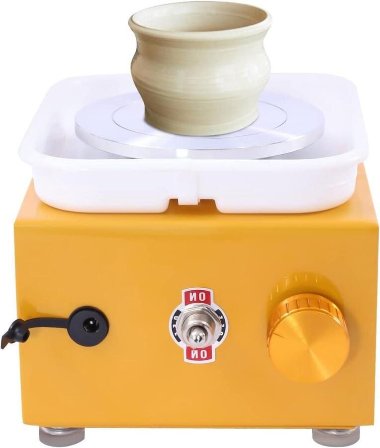 Elektrische Pottenbakkersschijf Keramiek Wiel Machine Keramiek Maken Zuivere Koperen Motor 15 x 13 cm Geel