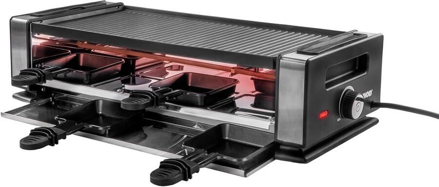 Elektrische Raclette Grill voor 8 Personen met Omkeerbare Grillplaat 1200W