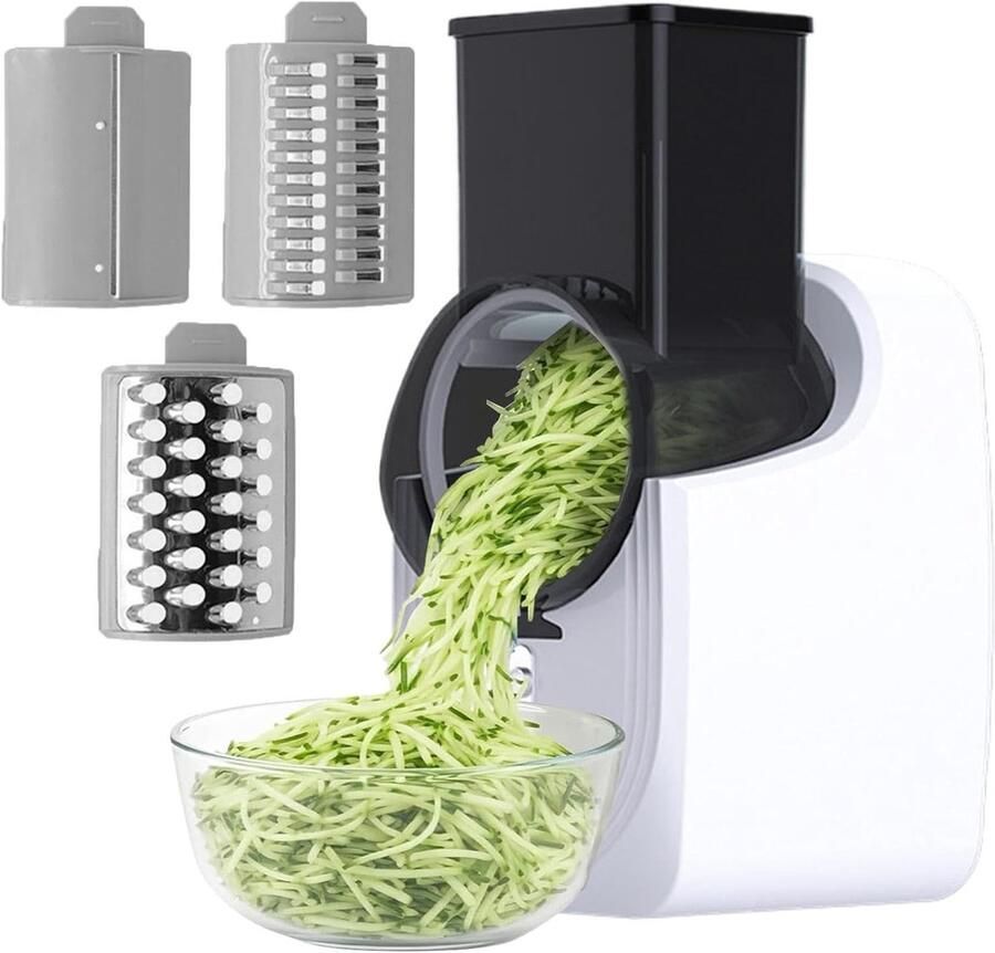 Elektrische Rasp Keuken Snijmachine Maaltijdvoorbereiding Automatisch Roterend 14x16x29cm Wit