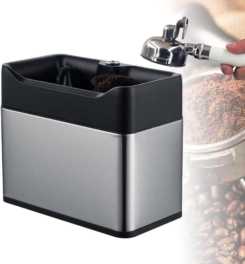 Elektrische Reiniger Koffie Uitklopbak Espresso Bereiding Automatische Reiniging 3-in-1 Montage Zilver