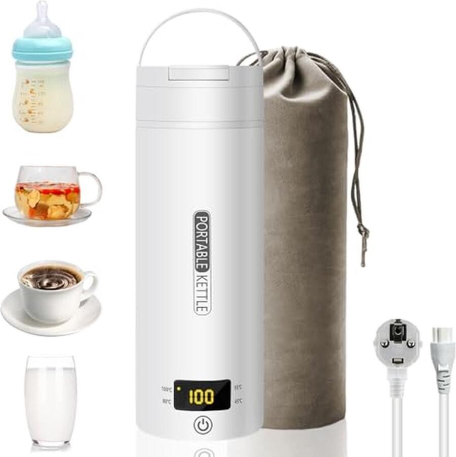Elektrische Reiskoker Draagbare Waterkoker Drankjes Bereiden Constante Temperatuur 500 ml Wit
