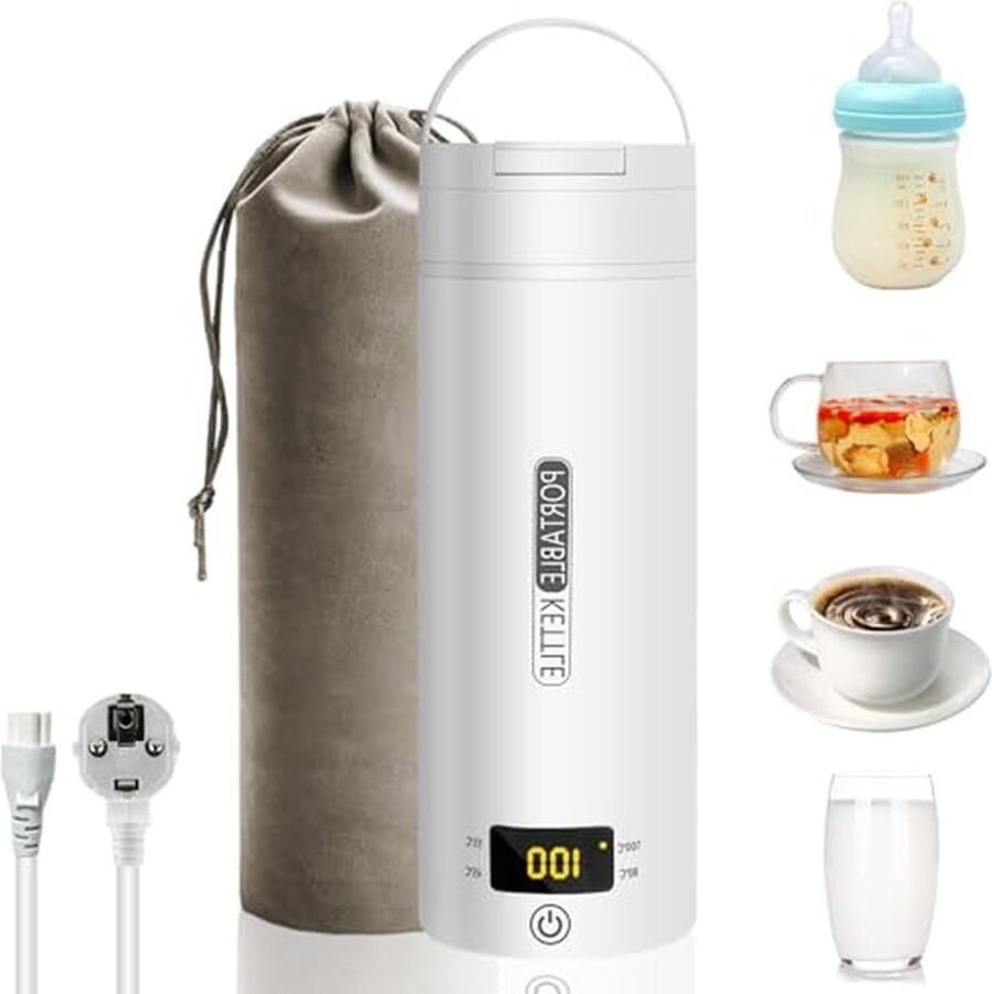 Elektrische Reiskoker Draagbare Waterkoker Drankjes Bereiden Constante Temperatuur 500 ml Wit