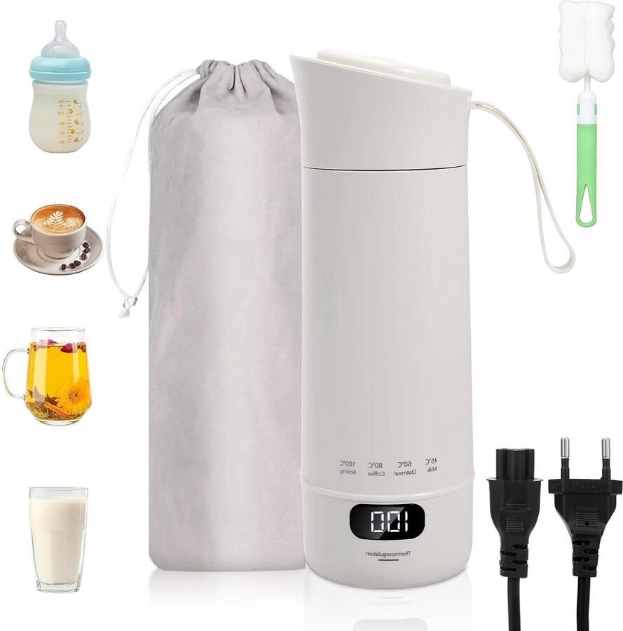 Elektrische Reiskoker Mini Waterkoker Warme Dranken Maken Vier Temperatuurstanden 400 ml Wit