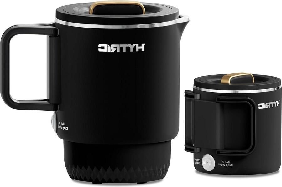 Elektrische Reiskoker Opvouwbare Waterkoker Snel Water Koken Dubbele Energie Controle 650 ml Zwart