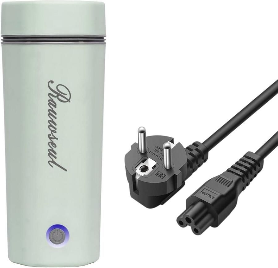 Draagbare Mini Elektrische Waterkoker 450 ml 3-in-1 Thermoskan met Roestvrij Stalen Binnenvoering