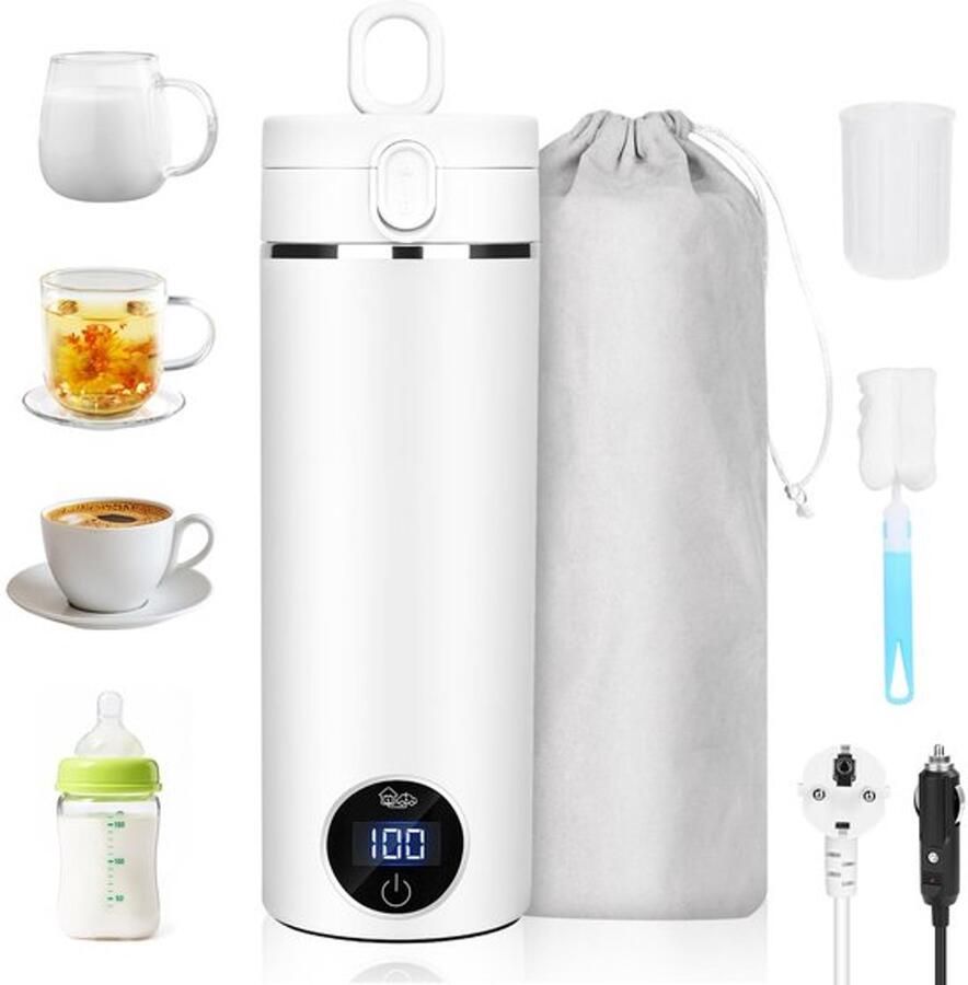 Elektrische Reiswaterkoker 450 ml Inhoud 300 W Vermogen Wit RVS Voor Thee En Koffie