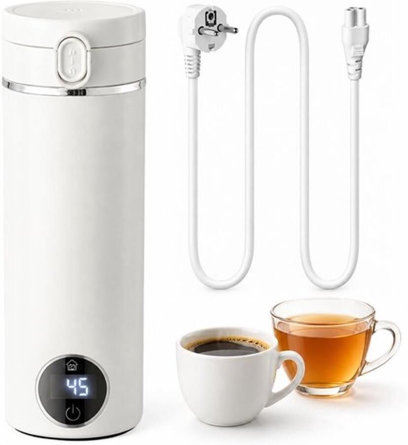 Elektrische reiswaterkoker 500 ml klein reiswaterkoker klein elektrisch 304 roestvrij staal mini-waterkoker intelligente temperatuurregeling camping voor thuis en op kantoor