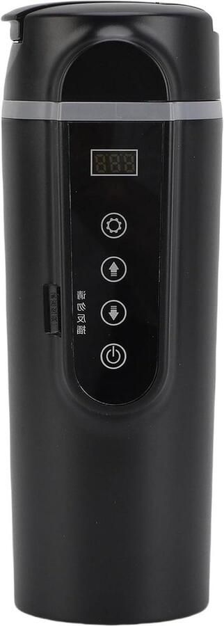 Elektrische Reisketel Waterkoker Auto Onderweg Drankjes Maken Slimme Temperatuurregeling 500 ml Zwart