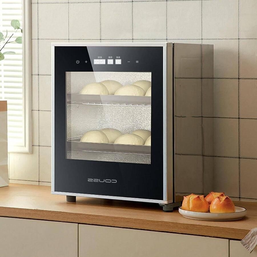 Elektrische Rijskast Brood Fermentatie Deeg Laten Rijzen Temperatuur Vochtigheid 40 Liter Inhoud Zilver