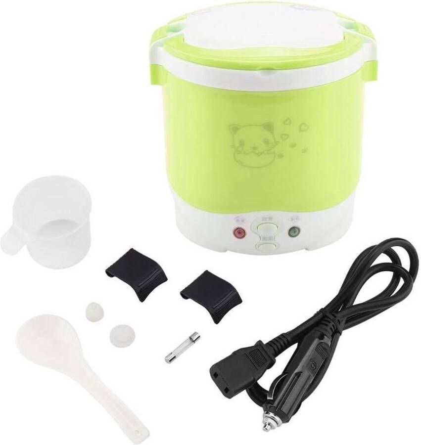 Elektrische Rijstkoker 24V 100W 1L Draagbare Multifunctionele Voedselstoomboot Auto Truck Outdoor Gebruik Groen