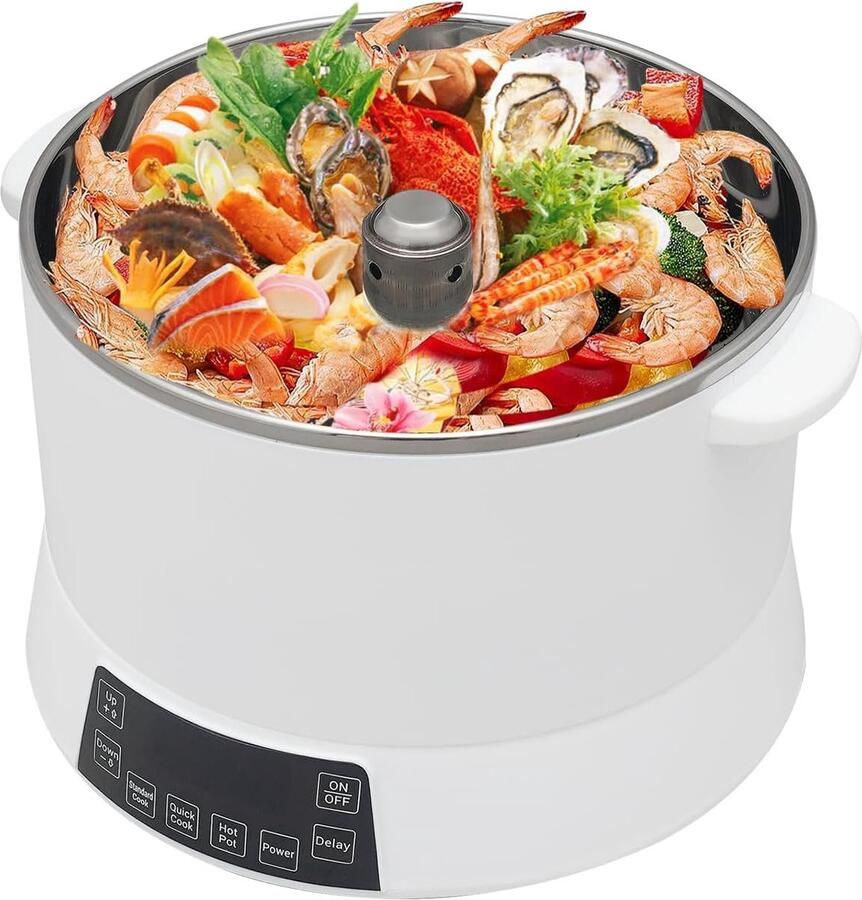 Elektrische Rijstkoker Gezonde Rijstmaker Suikerarm Koken Unieke Scheidingsfunctie 4 Liter Capaciteit Wit