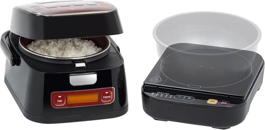 Elektrische Rijstkoker Inductie Fornuis Compact Koken Calorieteller Timer 3 Koppen Capaciteit
