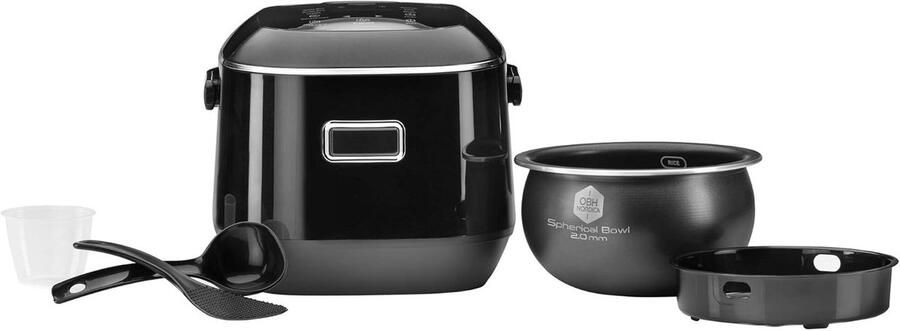 Elektrische Rijstkoker Multi Koker Perfect Rijst Koken Bolvormige Kom Technologie 2 Liter Capaciteit Zwart