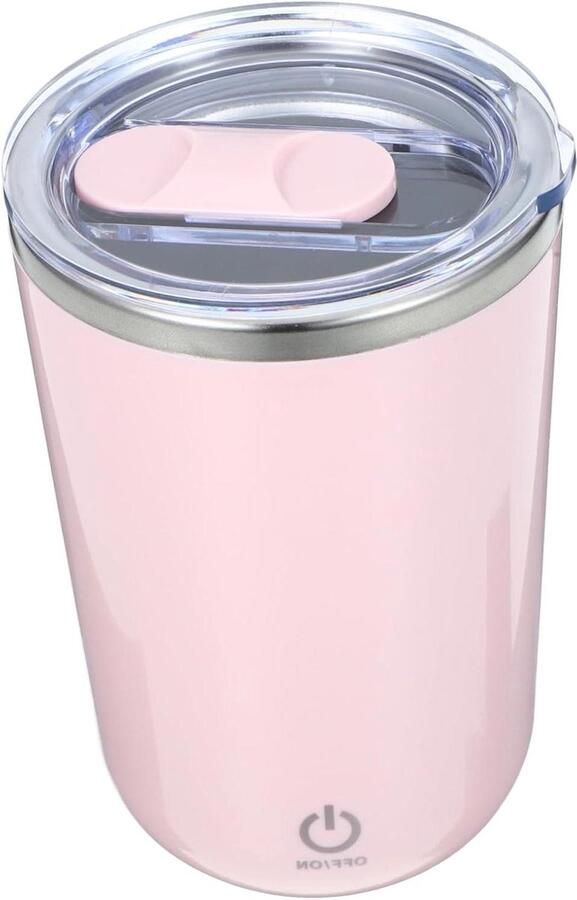 Elektrische Roerbeker Automatische Mok Koffie Mengen Zelfroerfunctie 350 ml Roze