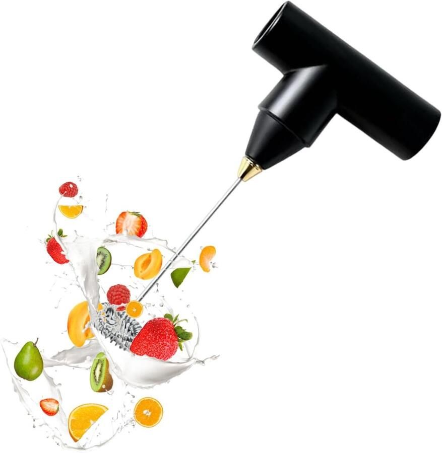 Elektrische Handmixer Draadloze Klopper Keuken Maken Roestvrij Staal Compact Design Zwart