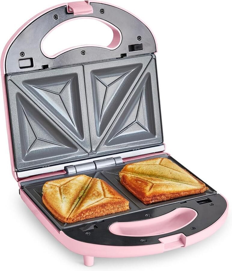 Elektrische Roll Machine Gezonde Keramische Platen met Anti-aanbaklaag PFAS- en BPA-vrij Toaster Toasti Panini Multifunctioneel Temperatuurregelaar LED Roze