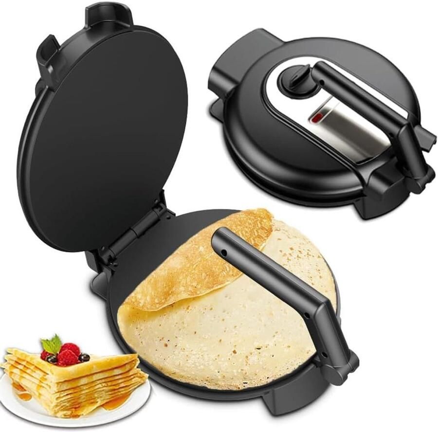 Elektrische Roti Maker Pannenkoekenmaker Lekkere Crêpes Maken Anti-aanbakplaten 10 Inch Zwart