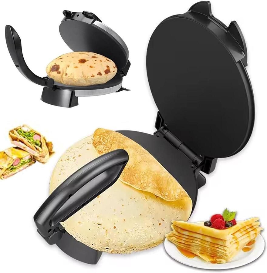 Elektrische Roti Maker Pizzamaker Pan Chapati's Bakken Dubbelzijdige Verwarming 30 Cm Diameter Meerkleurig