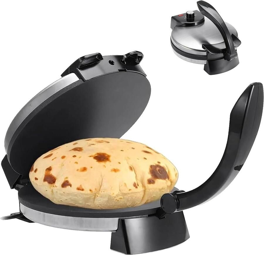 Elektrische Roti Maker Tortilla Machine Chapati Snel Pannenkoeken Bakken Verstelbare Temperatuur 12 Inch Oppervlak
